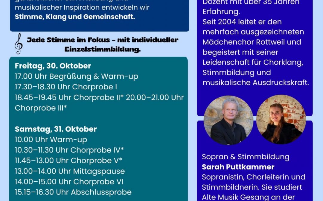 30./31.10.2026 Chorwerkstatt